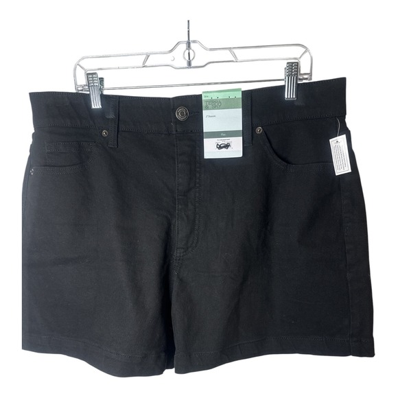 Terra & Sky Pants - Terra & Sky Womens Plus 16W Black A-Line Denim Shorts 5 Inch Inseam NWT